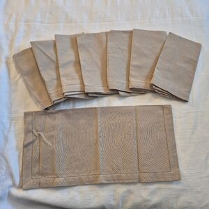Kemp & Beatley 8 count of Hemstitch 100% Cotton tan table Napkins New